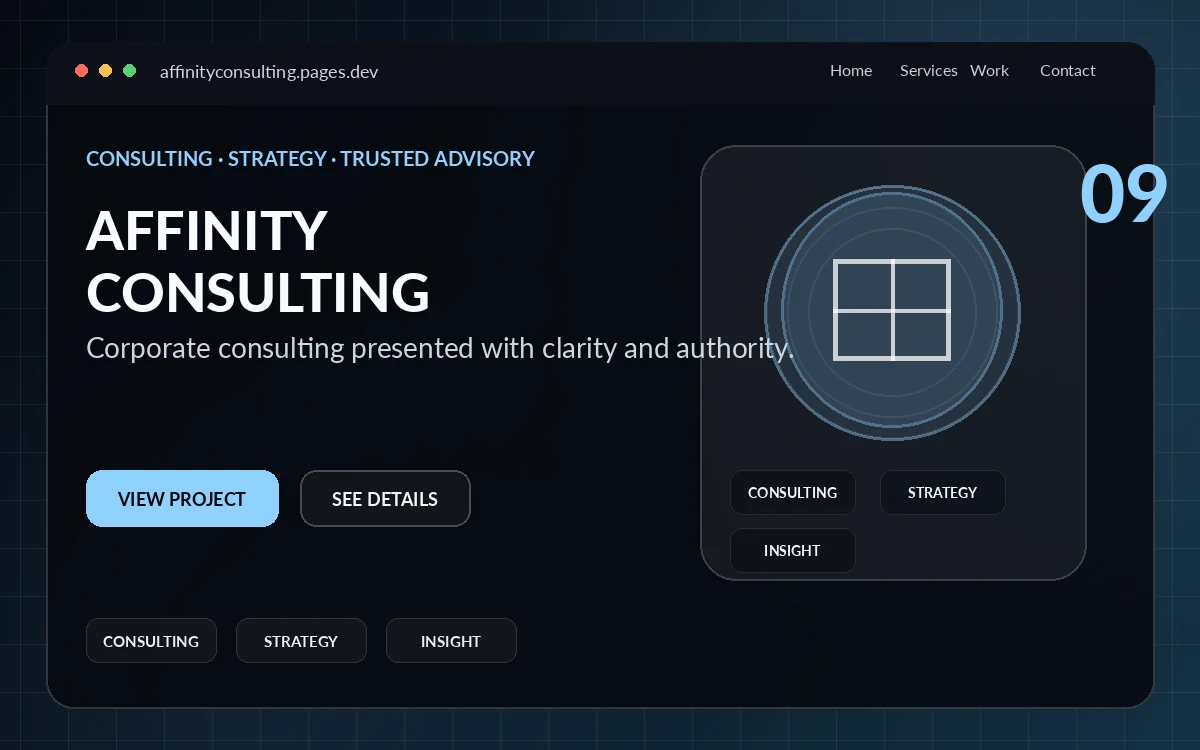 Affinity Consulting website preview