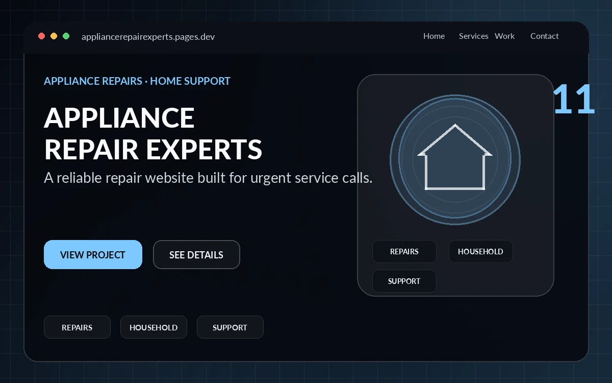 Appliance Repair Experts website preview