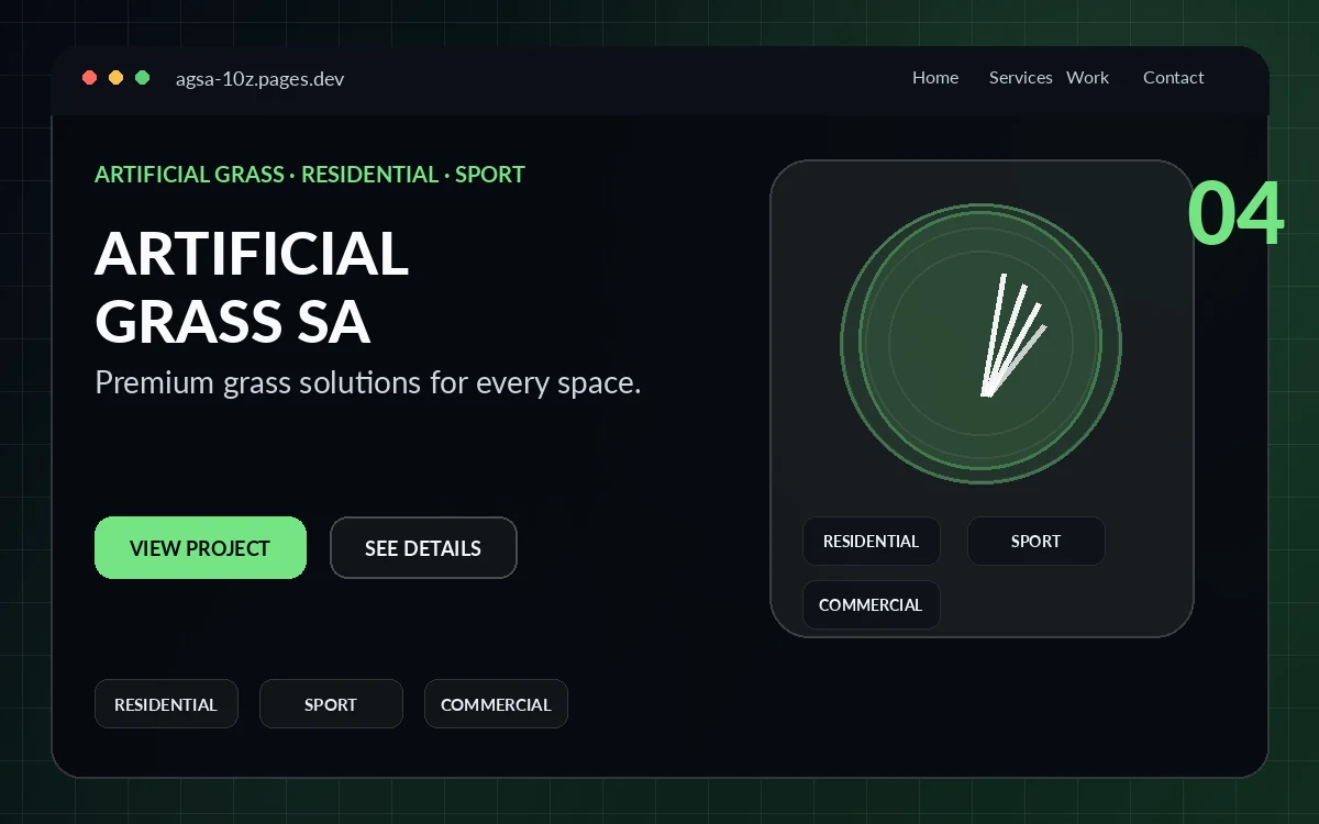 Artificial Grass SA website preview