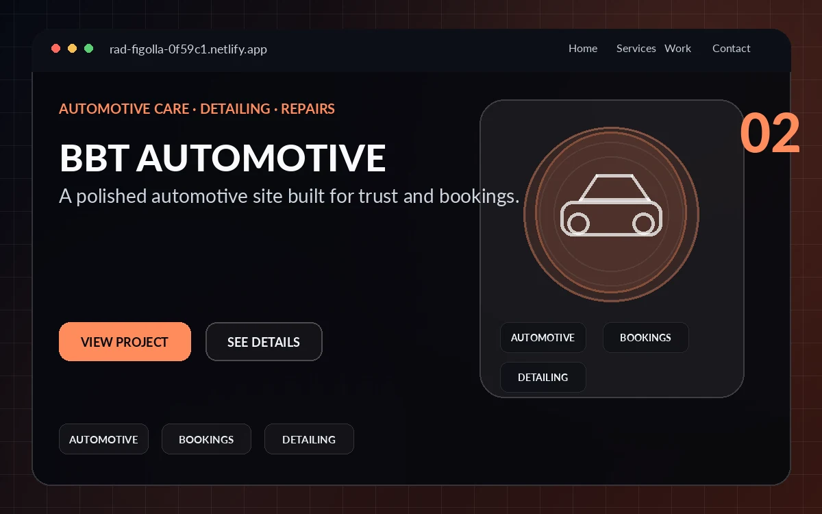 BBT Automotive website preview