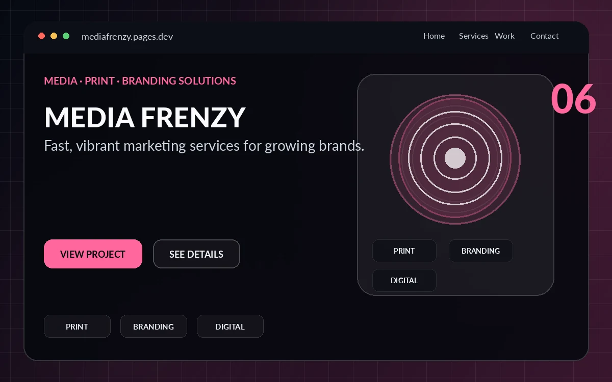 Media Frenzy website preview