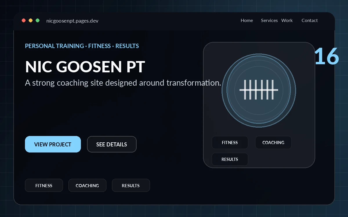 Nic Goosen PT website preview