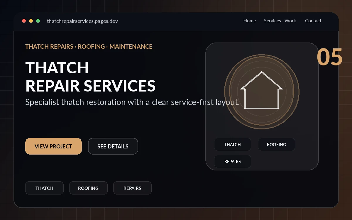 Thatch Repair Services website preview