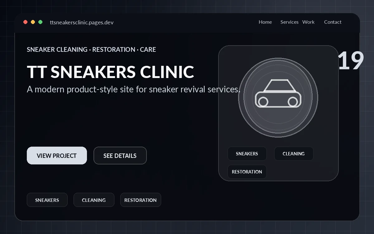 TT Sneakers Clinic website preview