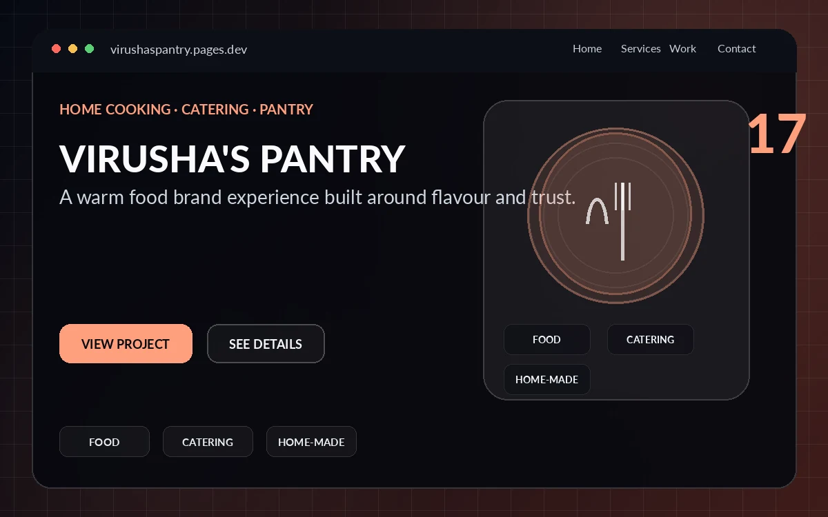 Virusha's Pantry website preview